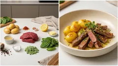 Rindergeschnetzeltes mit Safrankartoffeln – schnell, zart und mit frischer Zitrone