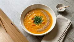 Möhren-Kohlrabi-Suppe mit geröstetem Sesam – schnell, mild und richtig fein