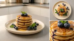 Fluffige Mini-Pancakes mit Blaubeeren – mit Eischnee ganz leicht und goldbraun