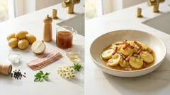 Lauwarmer Kartoffel-Specksalat ohne Mayo – die Brühe-Essig-Marinade macht ihn so saftig