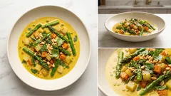 Gemüsecurry mit grünem Spargel: cremig, leicht scharf und in 20 Minuten fertig