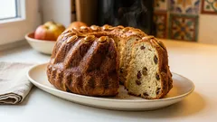 Gugelhupf mit Mandeln und Rumrosinen – lockerer Hefekuchen, der lange saftig bleibt